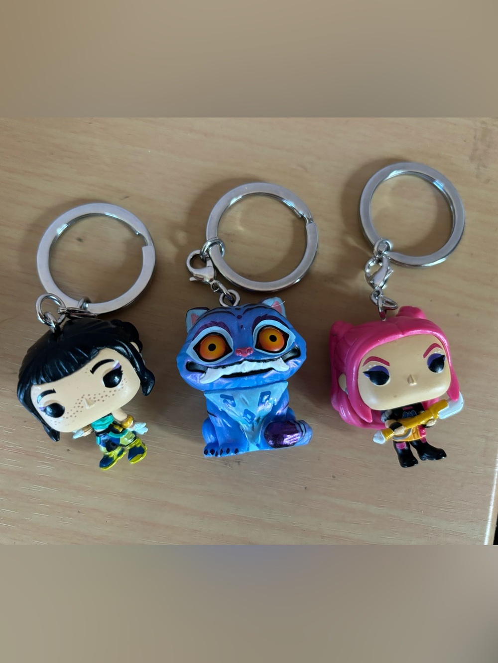 Demon Hunters Funko Keychain Trio Derpy Cat, Mira, Zoey